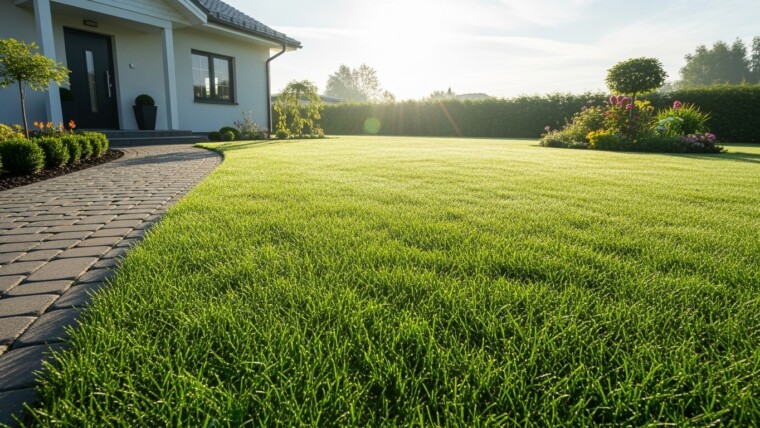 A pristine, lush green lawn with no weeds, demonstrating the result of using eco-friendly weed control methods.